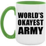 World's Okayest Army - 15oz Accent Mug Green