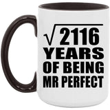46th Anniversary Square Root of 2116 Years of Mr Perfect - 15oz Accent Mug Black