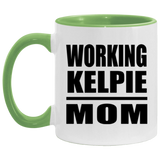 Working Kelpie Mom - 11oz Accent Mug Green