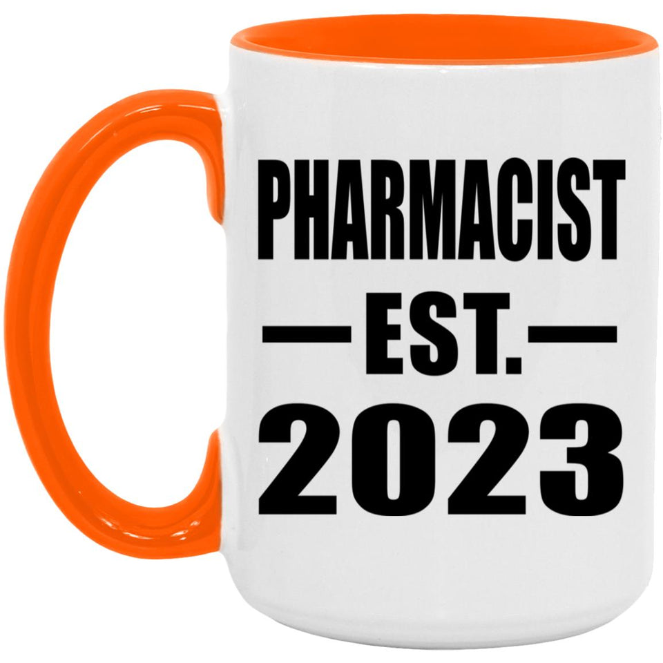 Pharmacist Established EST. 2023 - 15oz Accent Mug Orange
