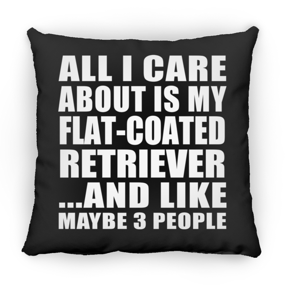 All I Care About Is My Flat-Coated Retriever - Throw Pillow Black