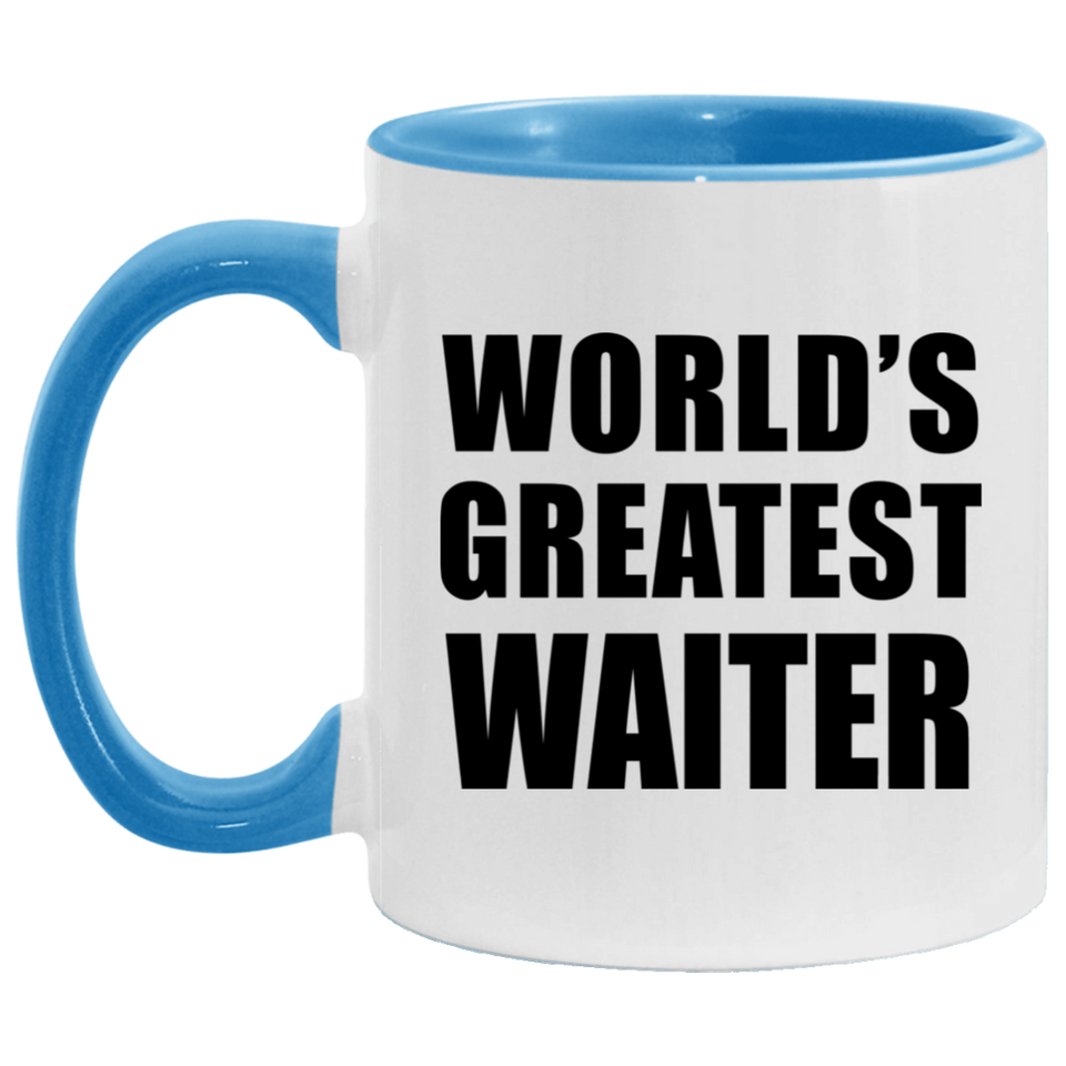 World's Greatest Waiter - 11oz Accent Mug Blue