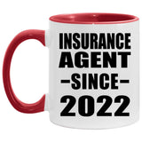 Insurance Agent Since 2022 - 11oz Accent Mug Red