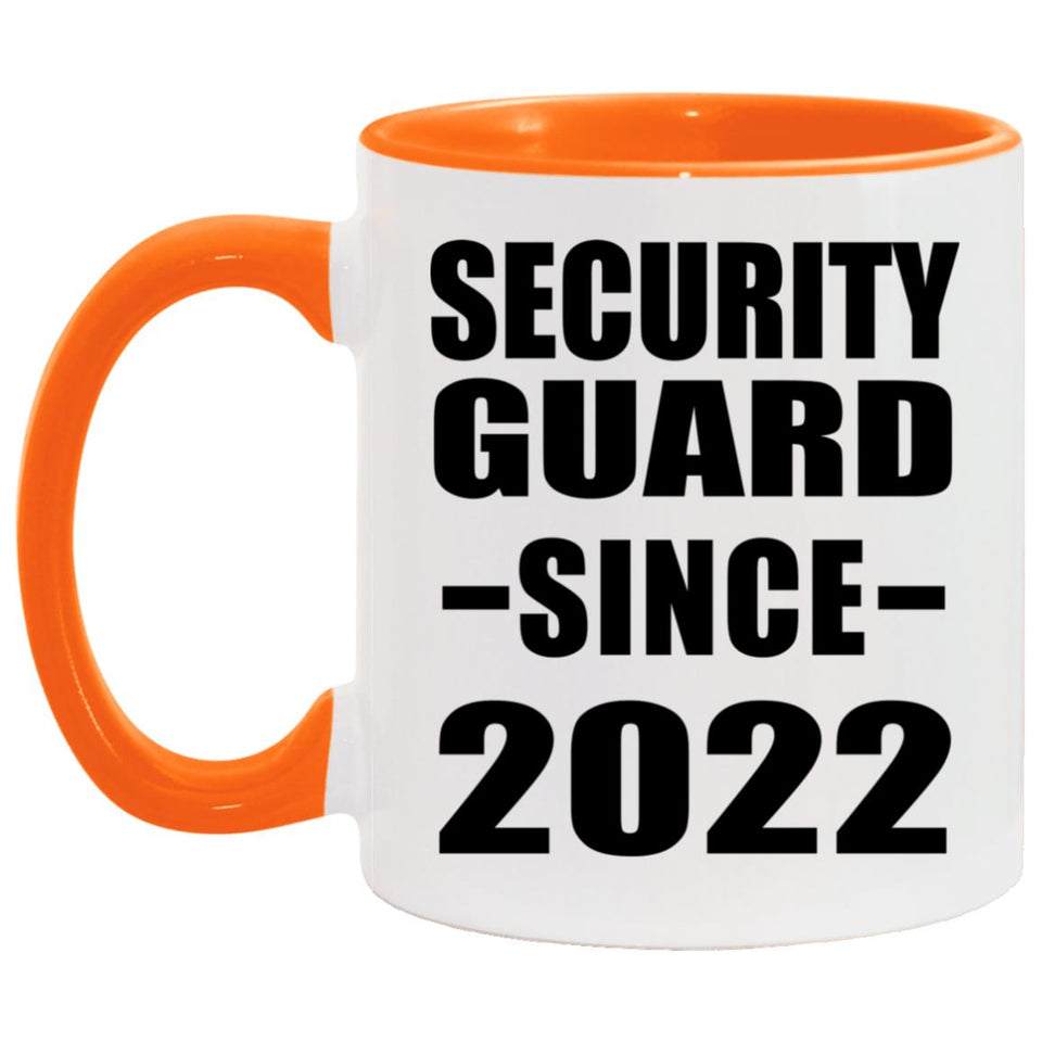 Security Guard Since 2022 - 11oz Accent Mug Orange