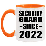 Security Guard Since 2022 - 11oz Accent Mug Orange