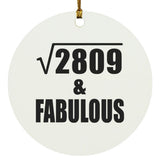 53rd Birthday Square Root of 2809 & Fabulous - Circle Ornament