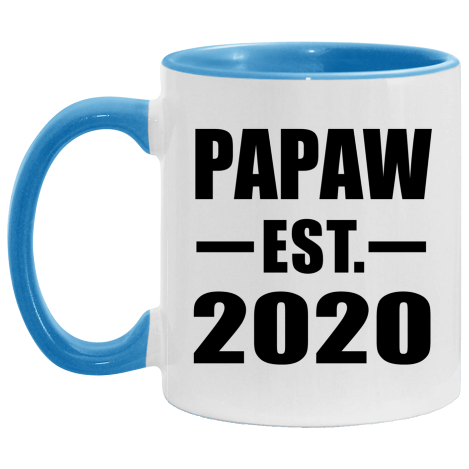 Papaw Established EST. 2020 - 11oz Accent Mug Blue
