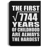 88th Birthday Square Root of 7744 Years of Childhood - Canvas Portrait