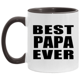 Best Papa Ever - 11oz Accent Mug Black