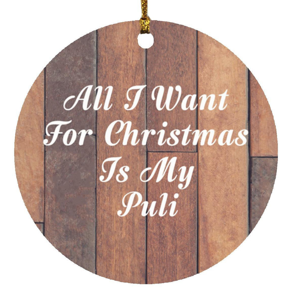 All I Want For Christmas Is My Puli - Circle Ornament E