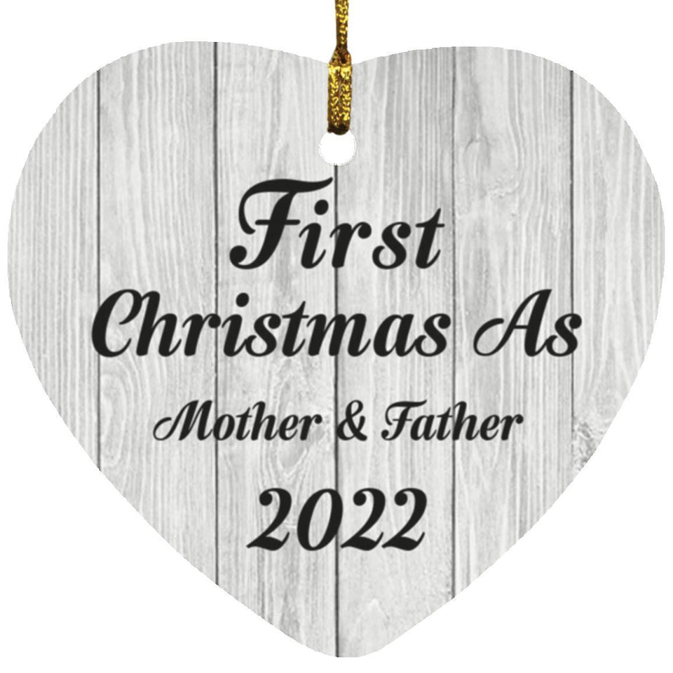 First Christmas As Mother & Father 2022 - Heart Ornament F