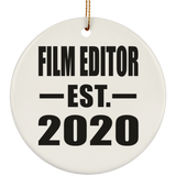 Film Editor Established EST. 2020 - Circle Ornament