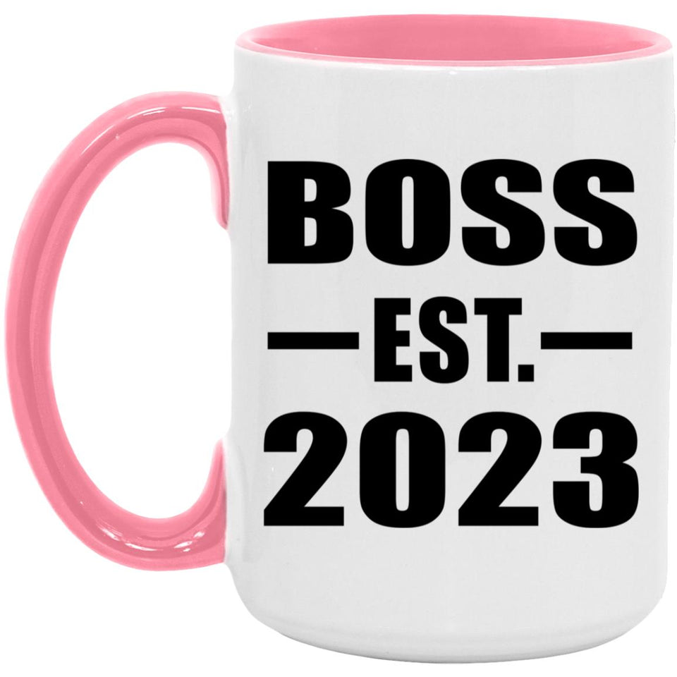 Boss Established EST. 2023 - 15oz Accent Mug Pink