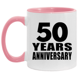 50th Anniversary 50 Years - 11oz Accent Mug Pink