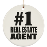 Number One #1 Real Estate Agent - Circle Ornament
