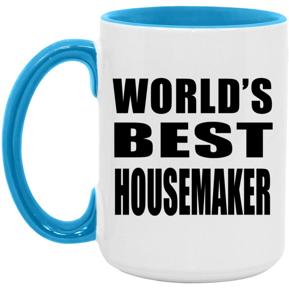 World's Best Housemaker - 15oz Accent Mug Blue