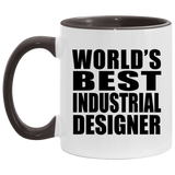 World's Best Industrial Designer - 11oz Accent Mug Black