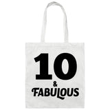 10th Birthday 10 & Fabulous - Tote Bag White