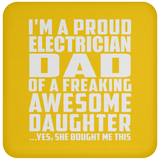 Proud Electrician Dad Of Awesome Daughter - Drink Coaster
