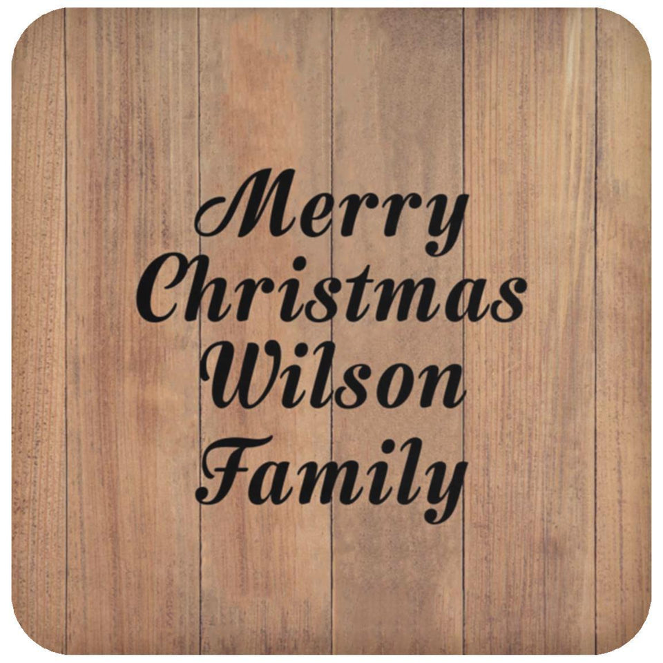 Merry Christmas Wilson Family - Drink Coaster C