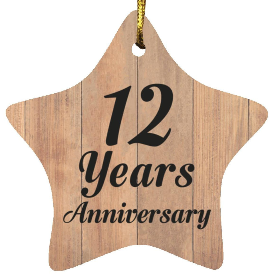 12th Anniversary 12 Years Anniversary - Star Ornament C