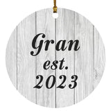 Gran Established Est. 2023 - Circle Ornament F
