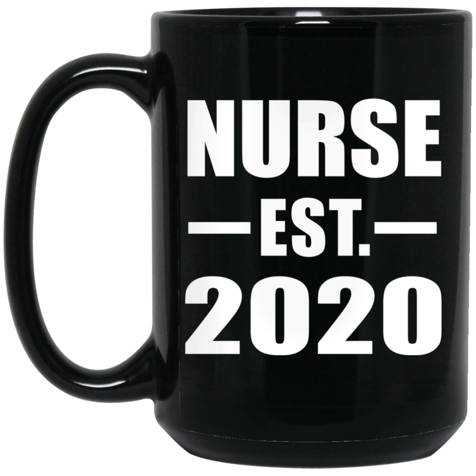 Nurse Established EST. 2020 - 15oz Coffee Mug Black