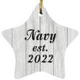 Navy Established Est. 2022 - Star Ornament F