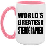 World's Greatest Stenographer - 15oz Accent Mug Pink
