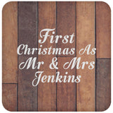 First Christmas As Mr & Mrs Jenkins - Drink Coaster E