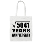 71st Anniversary Square Root of 5041 Years Anniversary - Tote Bag White