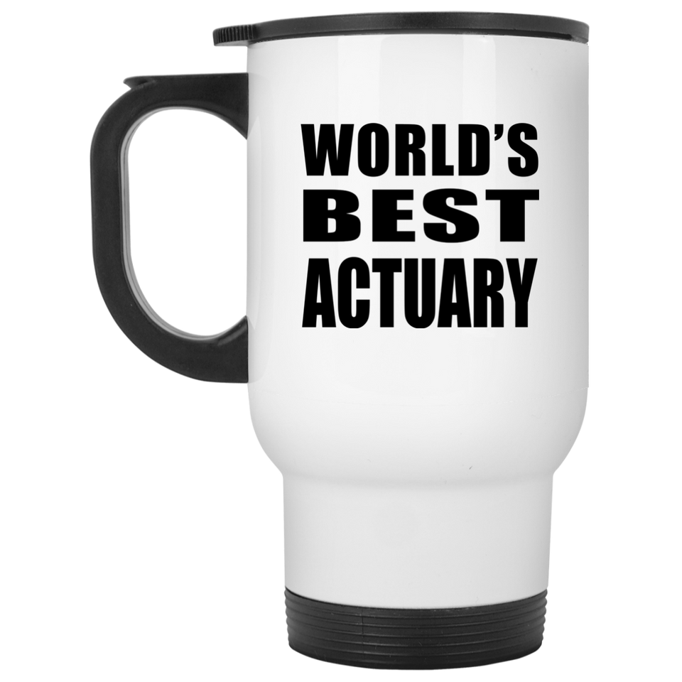 World's Best Actuary - White Travel Mug