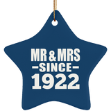 102nd Anniversary Mr & Mrs Since 1922 - Star Ornament