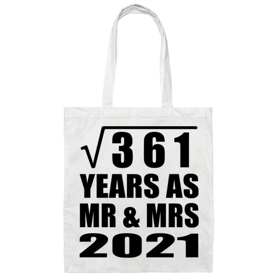 19th Anniversary Square Root of 361 Years As Mr & Mrs 2021 - Tote Bag White