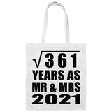 19th Anniversary Square Root of 361 Years As Mr & Mrs 2021 - Tote Bag White