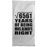 81st Anniversary Square Root of 6561 Years Mrs Always Right - Hand Towel