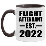 Flight Attendant Established EST. 2022 - 11oz Accent Mug Black