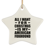 All I Want For Christmas Is My American Foxhound - Star Ornament