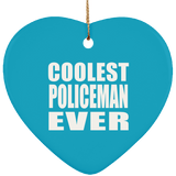 Coolest Policeman Ever - Heart Ornament