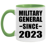 Military General Since 2023 - 11oz Accent Mug Green