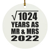 32nd Anniversary Square Root of 1024 Years As Mr & Mrs 2022 - Circle Ornament