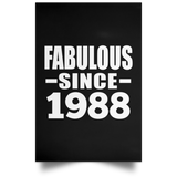 36th Birthday Fabulous Since 1988 - Poster Portrait