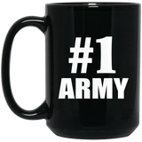 Number One #1 Army - 15 Oz Coffee Mug Black