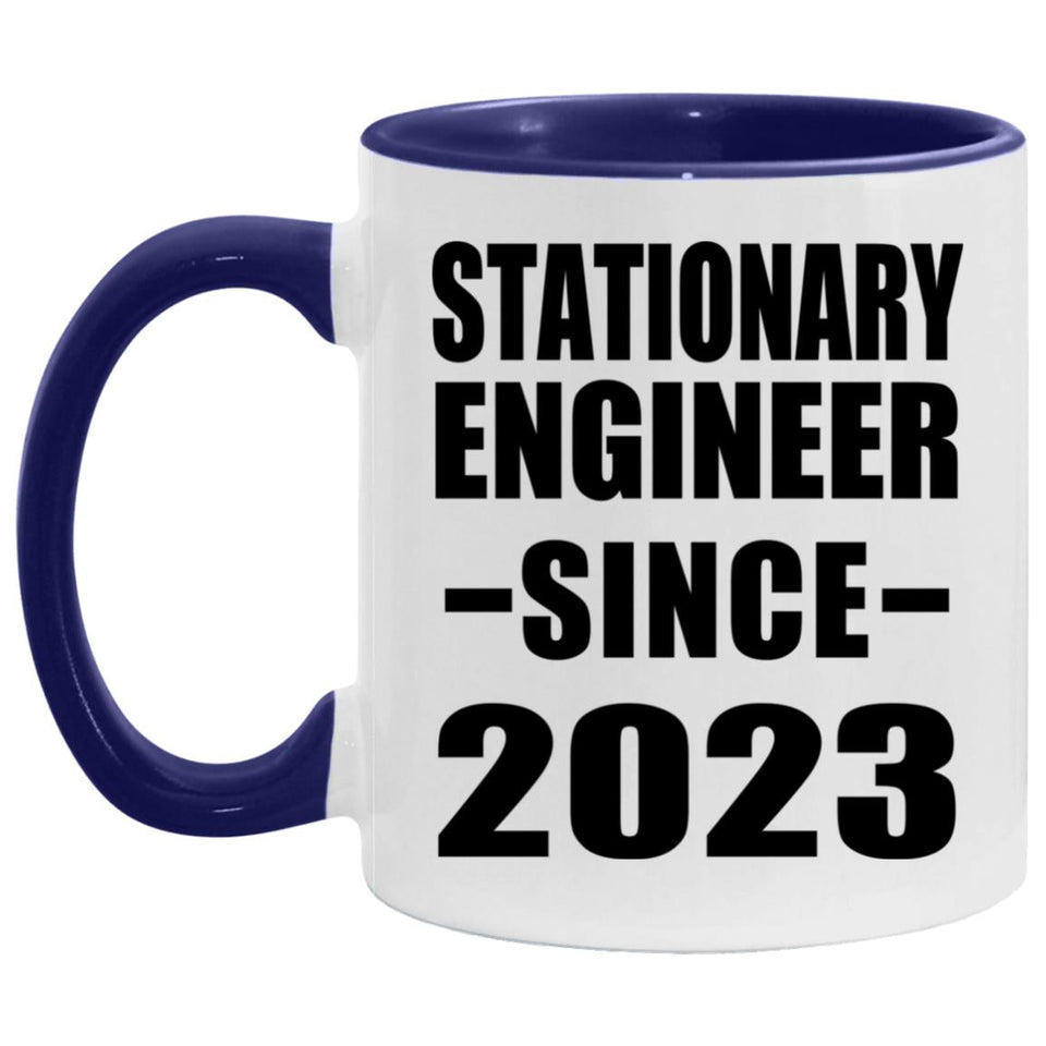 Stationary Engineer Since 2023 - 11oz Accent Mug Purple