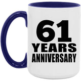 61st Anniversary 61 Years Anniversary - 15oz Accent Mug Purple