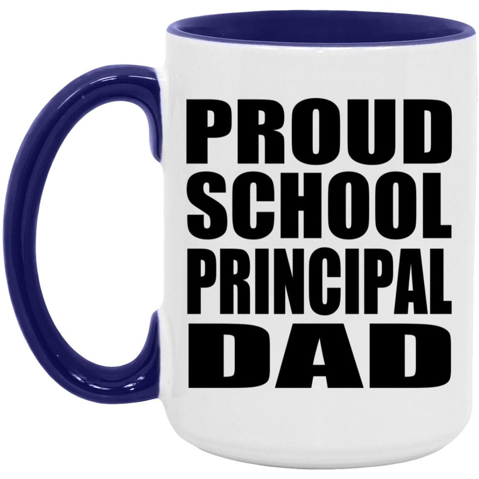 Proud School Principal Dad - 15oz Accent Mug Purple