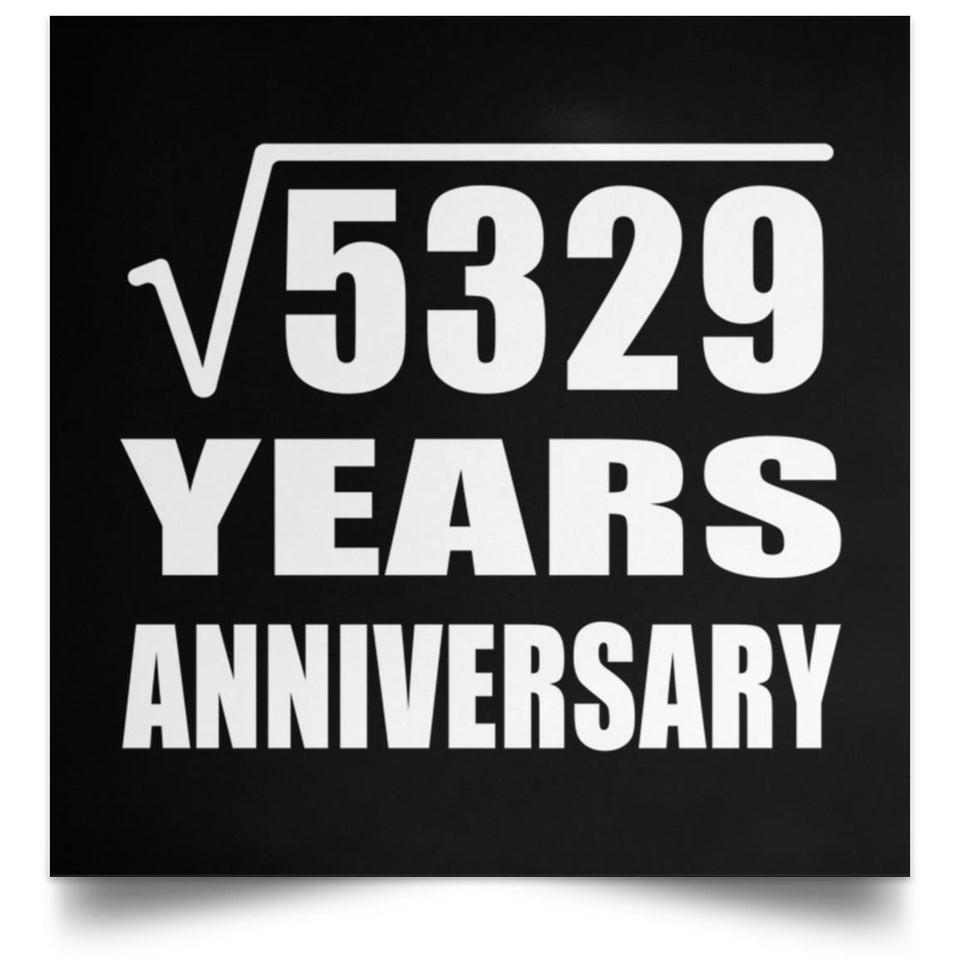 73rd Anniversary Square Root of 5329 Years Anniversary - Poster Square
