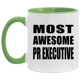 Most Awesome Pr Executive - 11oz Accent Mug Green