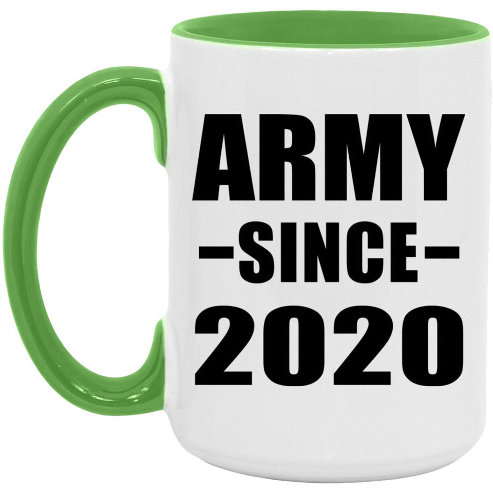 Army Since 2020 - 15oz Accent Mug Green