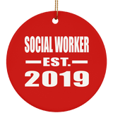 Social Worker Established EST. 2019 - Circle Ornament